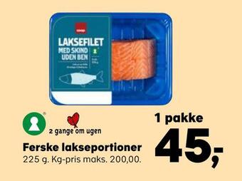 Kvickly Ferske lakseportioner tilbud