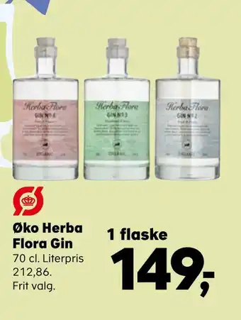 SuperBrugsen Øko herba flora gin tilbud