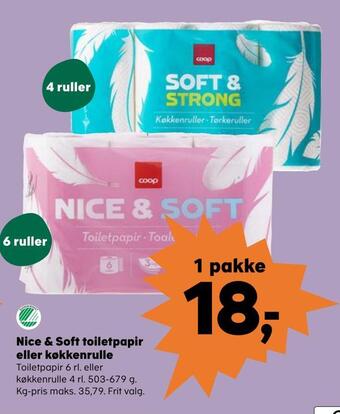 Kvickly Nice & soft toiletpapir eller køkkenrulle tilbud