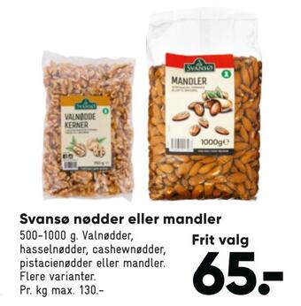 Bilka Svansø nødder eller mandler tilbud