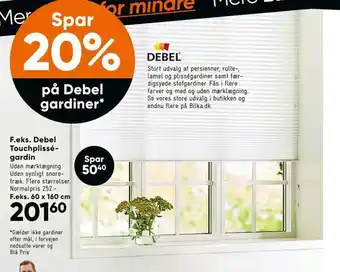 Bilka Debel touchplissé gardin tilbud