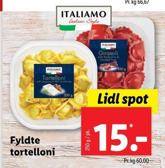 Lidl Fyldte tortelloni tilbud