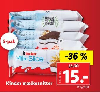 Lidl Kinder mælkesnitter tilbud