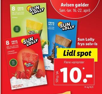 Lidl Sun lolly frys selv-is tilbud
