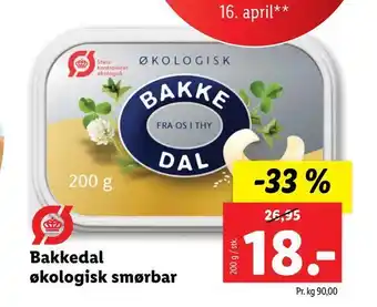Lidl Bakkedal økologisk smørbar tilbud