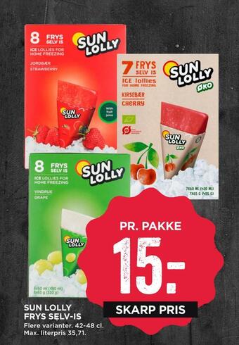 MENY Sun lolly frys selv-is tilbud
