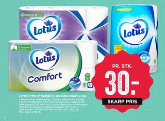 MENY Lotus toiletpapir eller køkkenruller tilbud