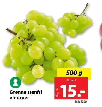 Lidl Grønne stenfri vindruer tilbud
