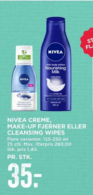 Nivea creme, make-up fjerner eller cleansing wipes