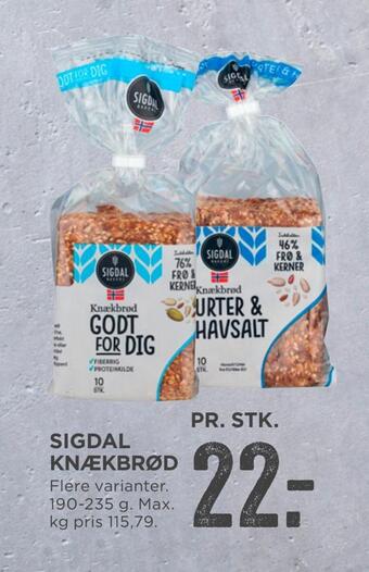 MENY Sigdal knækbrød tilbud