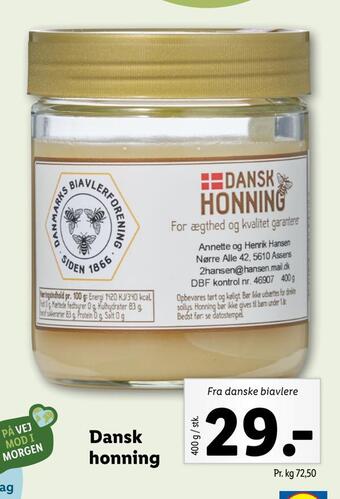 Lidl Dansk honning tilbud