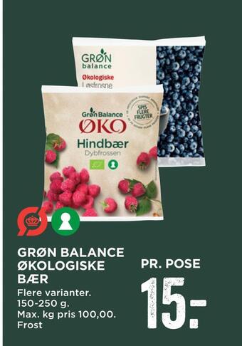MENY Grøn balance økologiske bær tilbud