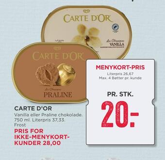 MENY Carte d'or tilbud