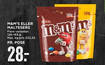 MENY M&m's eller maltesers tilbud