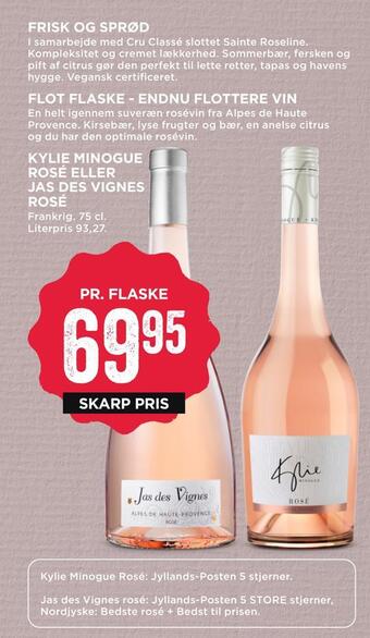 MENY Kylie minogue rosé eller jas des vignes rosé tilbud