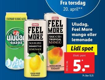 Lidl Uludag, feel more mango eller lemonade tilbud