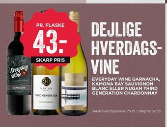 Everyday wine garnacha, kamona bay sauvignon blanc eller nugan third generation chardonnay