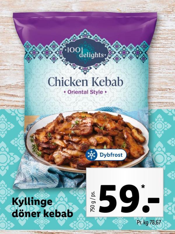 Kyllinge döner kebab tilbud hos Lidl