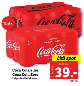 Lidl Coca cola eller coca cola zero tilbud