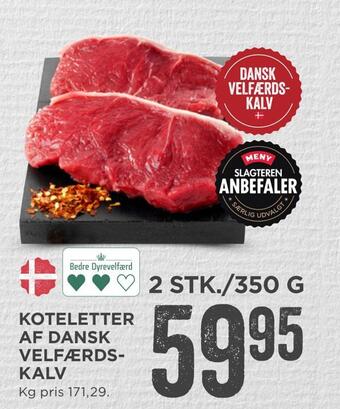 MENY Koteletter af dansk velfærds­kalv tilbud