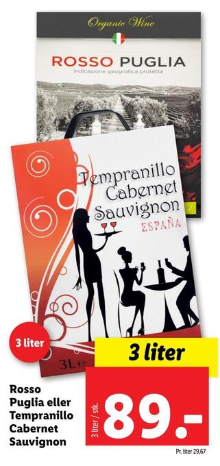 Lidl Rosso puglia eller tempranillo cabernet sauvignon tilbud
