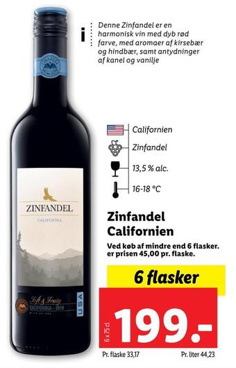 Lidl Zinfandel californien tilbud