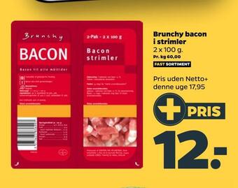 Netto Brunchy bacon i strimler tilbud