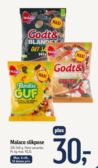 Føtex Malaco slikpose tilbud