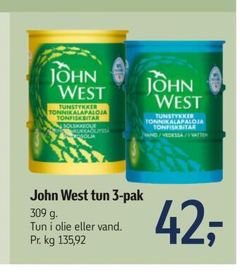 Føtex John west tun 3-pak tilbud