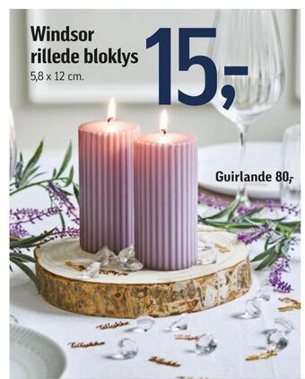 Føtex Windsor rillede bloklys tilbud