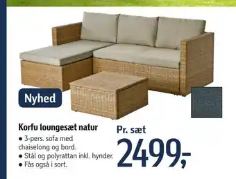Føtex Korfu loungesæt natur tilbud
