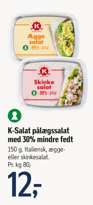 Føtex K-salat pålægssalat med 30% mindre fedt tilbud