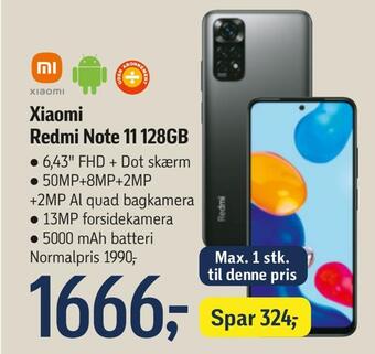 Føtex Xiaomi redmi note 11 128gb tilbud