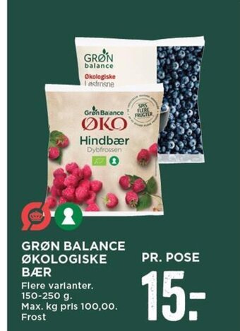MENY Grøn Balance Økologiske Bær tilbud