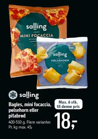 Føtex Bagles, mini focaccia, pølsehorn eller pitabrød tilbud