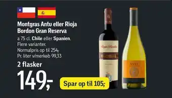 Føtex Montgras antu eller rioja bordon gran reserva tilbud