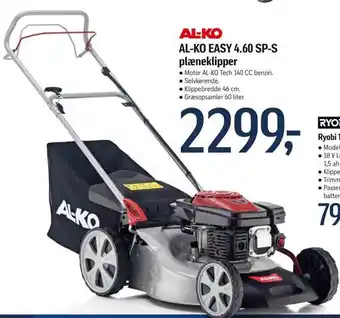 Føtex Al-ko easy 4,60 sp-s plæneklipper tilbud