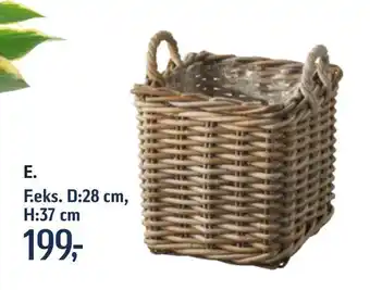 Føtex Tennessee firkantet fletkurv i natur tilbud