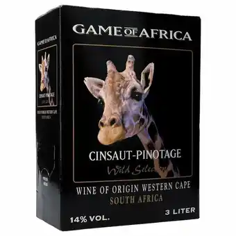 Netpris Game of africa cinsault pinotage 14% 3l bib tilbud