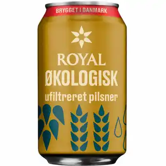 Netpris Royal økologisk ufiltreret pilsner 4.8% 24 x 330ml bio (bedst før 20.02.2023) tilbud