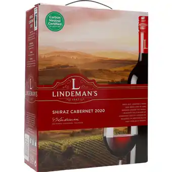 Netpris Lindeman´s shiraz/cabernet sauvignon 13% bib 3 l tilbud