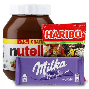 Netpris Nutella + haribo + milka bundle tilbud