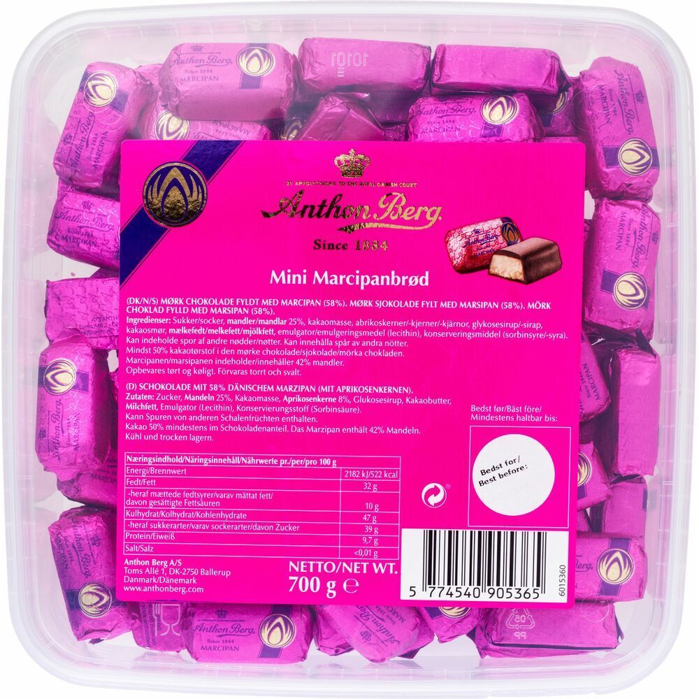 Netpris Anthon berg mini marcipanbrød 700g tilbud