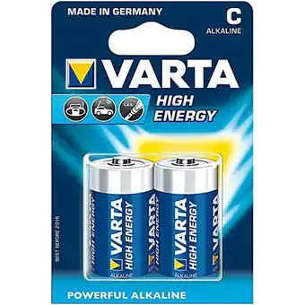 Varta high energy c / lr14 batterier (2 stk.)