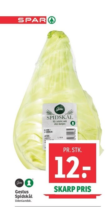SPAR Gestus spidskål tilbud
