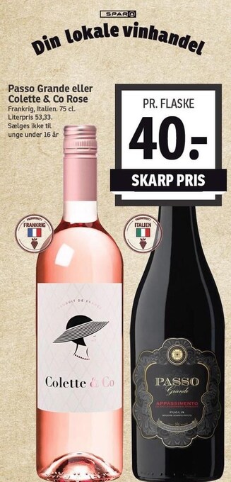 SPAR Passo grande eller colette & co rose tilbud