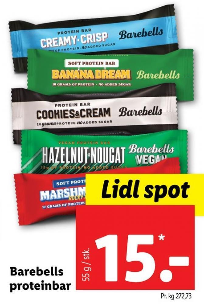 Barebells energibar tilbud hos Lidl