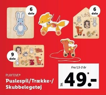 Lidl Playtive puslespil/trække-/skubbelegetøj tilbud