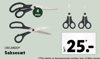 Lidl Crelando saksesæt tilbud