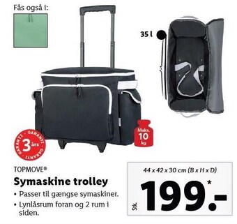 Topmove symaskine trolley